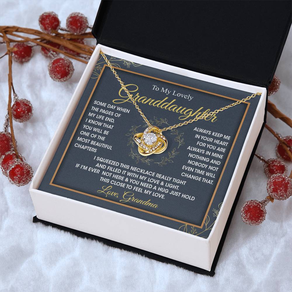To My Lovely Granddaughter - You Will Be One Of The Most Beautiful Chapters Love Knot Necklace