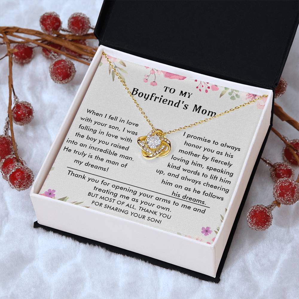 To My Boyfriend's Mom - Luxury Gift For Mother's Day Love Knot Necklace