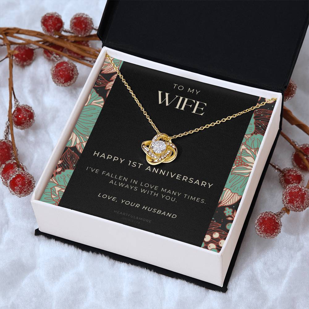 1 Year Anniversary Gift For Wife  1 Year Anniversary Gifts  1 Year Wedding Anniversary Gift Ideas  1St Wedding Anniversary Gift F(10) Love Knot Necklace