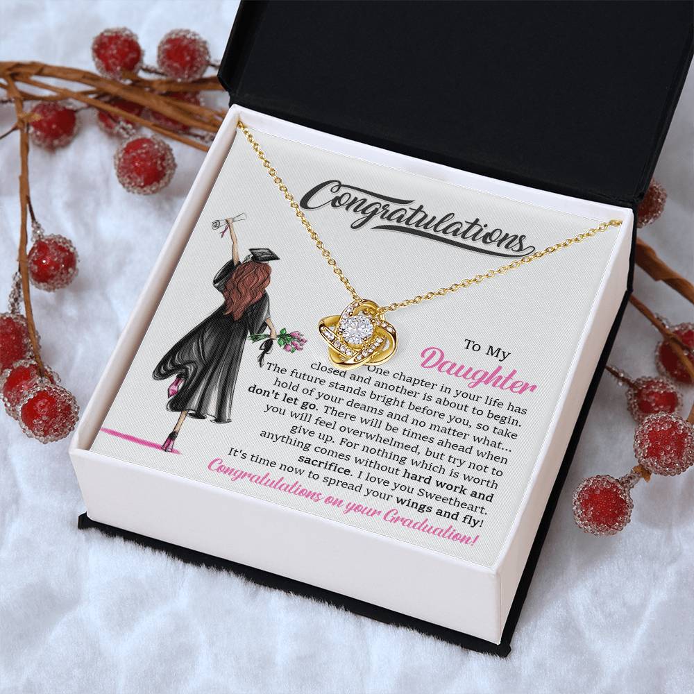 To My Daughter Graduation Necklace Graduation Gift For Daughter High School College Graduation Gift Love Knot Necklace