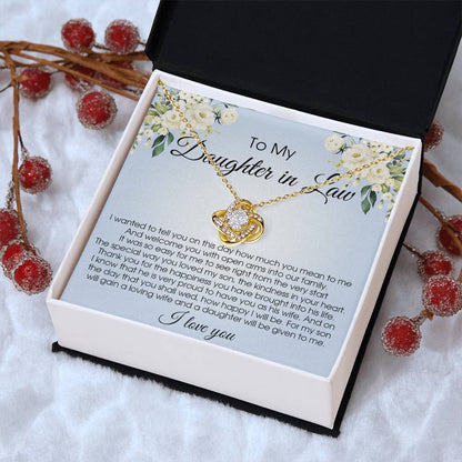Daughter-In-Law Gift Necklace Wedding Gift Jewelry From Mother-In Law Gift For Bride Love Knot Necklace