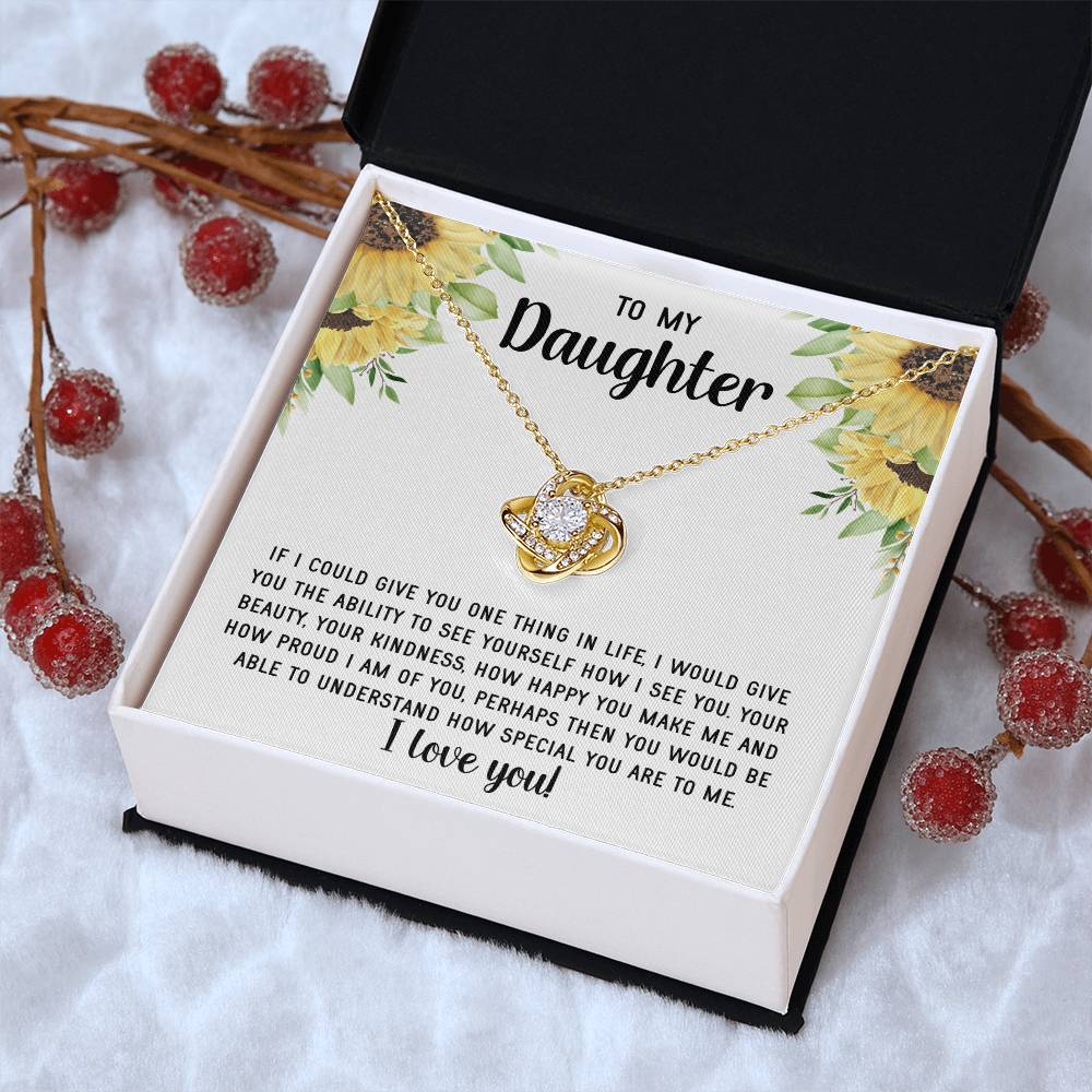 To My Daughter Necklace Gift From Mom Mothers Day Gift For Daughter From Mother Sentimental Jewelry Gifts For Daughter From Mom 9 Love Knot Necklace