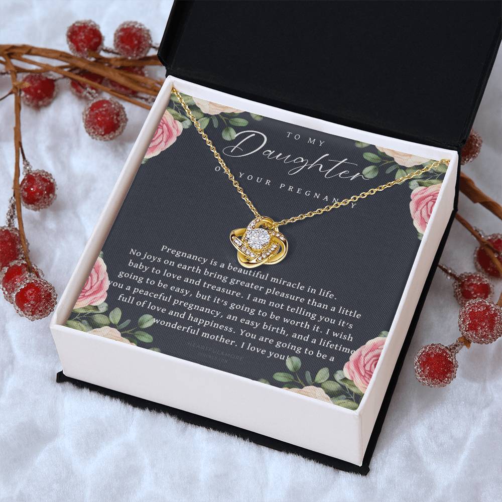 Pregnancy Gift For Daughter Baby Shower Gift Mom To Be Gift Pregnant Daughter Gift From Mom New Mom Expecting Mom Gift Expe Love Knot Necklace