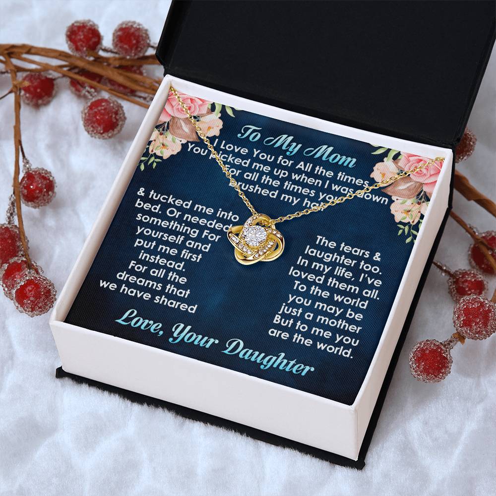Best Necklace Gift For Mom From Daughter Love Knot Necklace