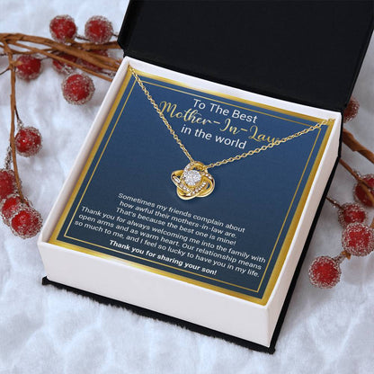 Gift For Mother-In-Law - The Best One - Love Knot Love Knot Necklace