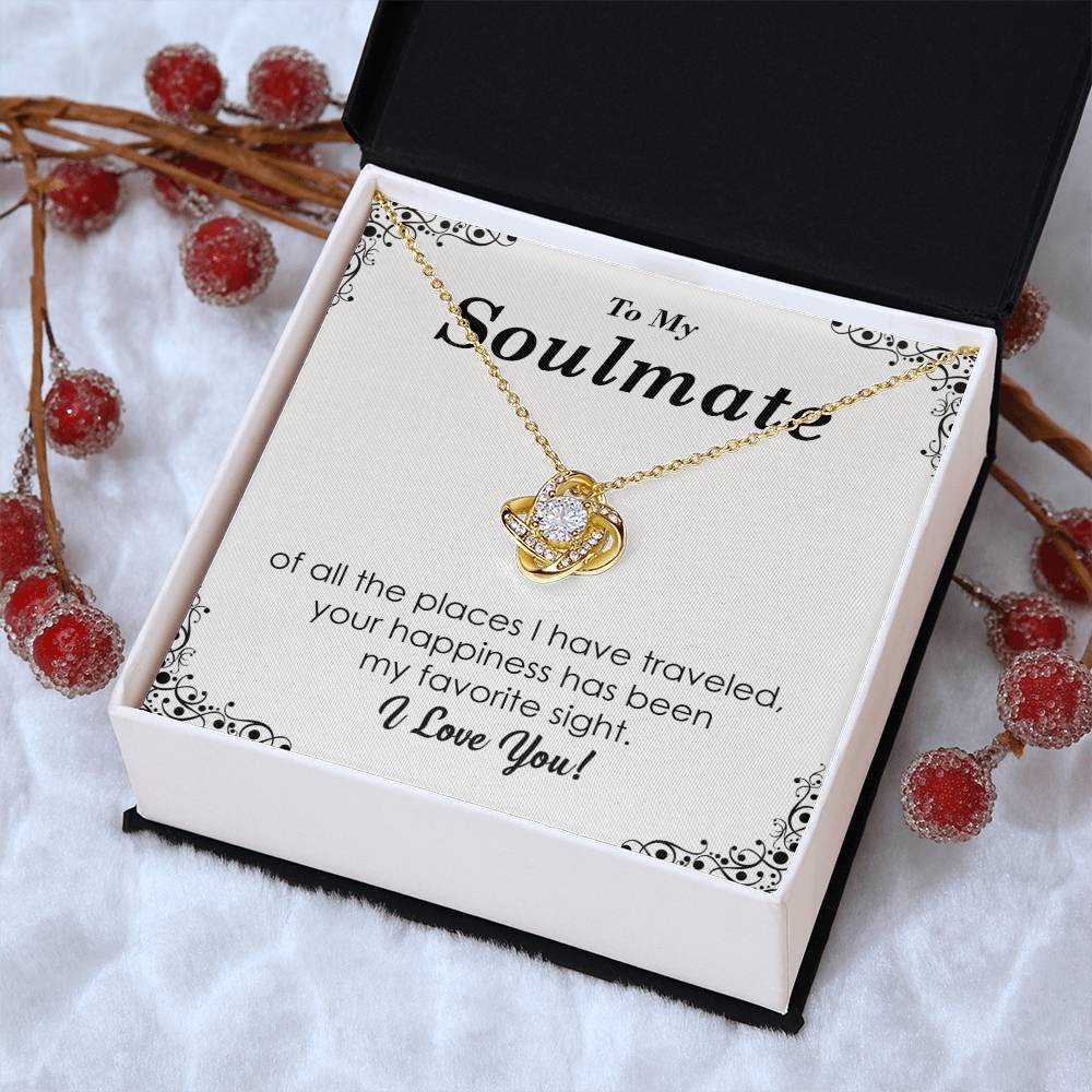To My Soulmate - Silver Love Knot Necklace Love Knot Necklace