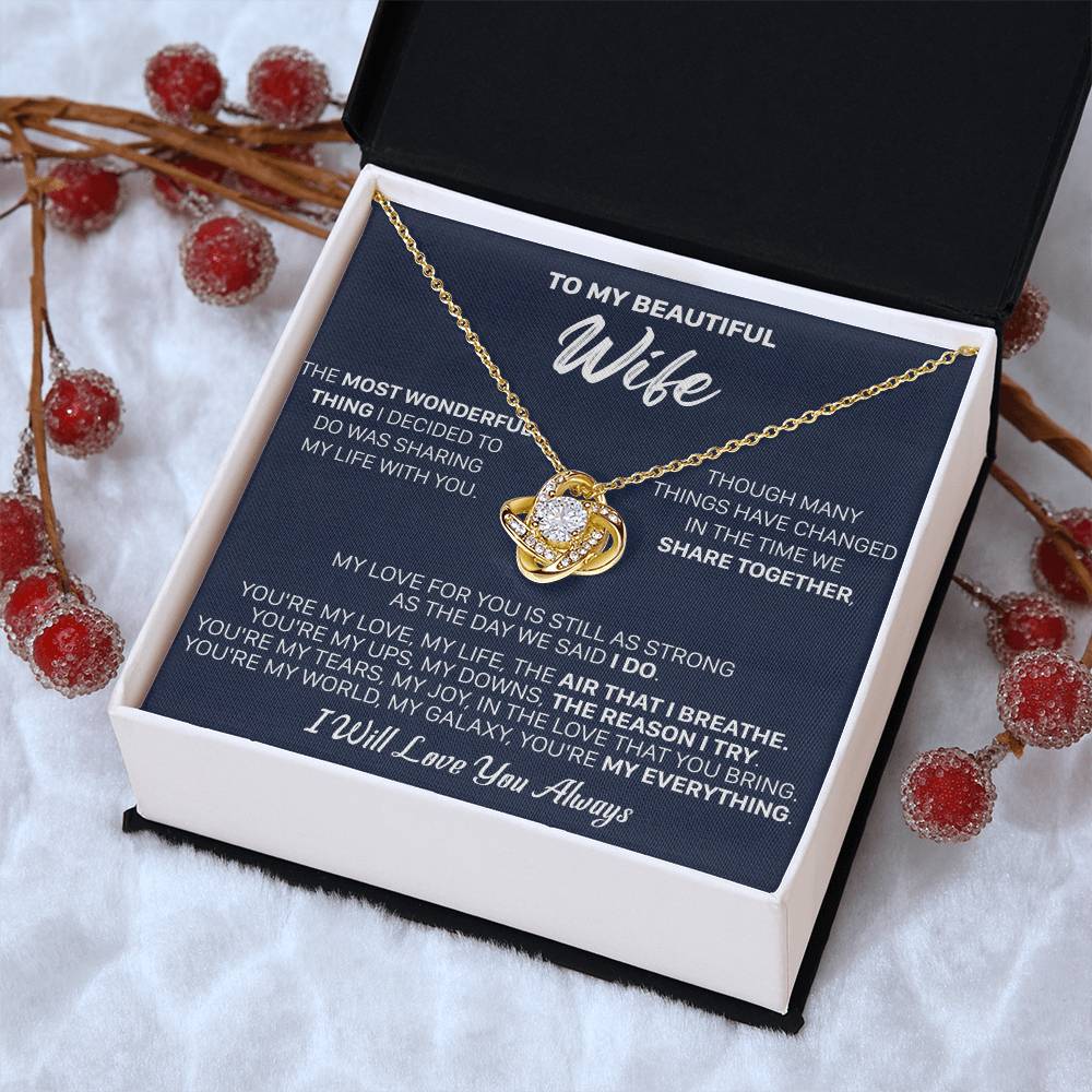 Gift For Wife I Do I Breath Love Knot Necklace Love Knot Necklace