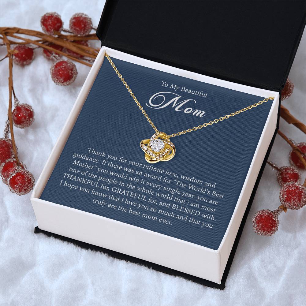 To My Beautiful Mom - Necklace - Love Knot Love Knot Necklace