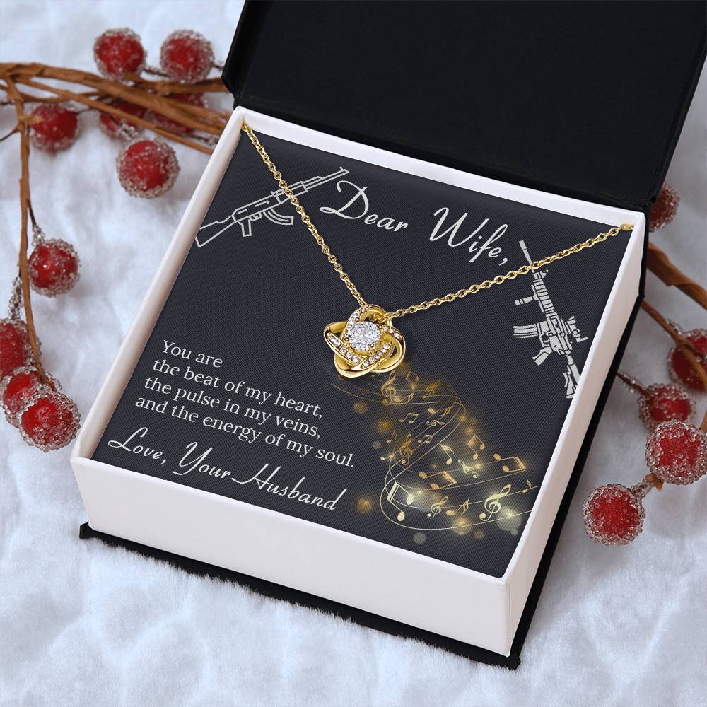 Dear Wife- Gun Love Love Knot Necklace