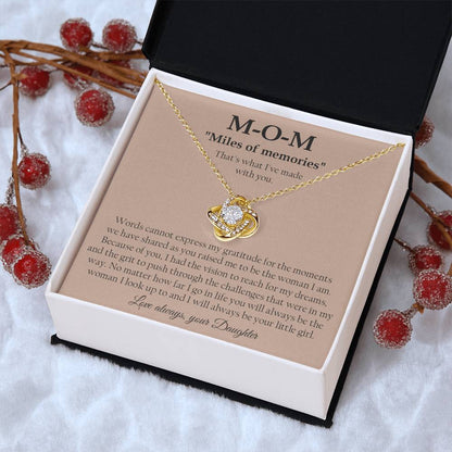 To My Mom Necklace Sentimental Gift For Mom Daughter Mother Jewelry Gift Mother's Day Birthday Present Love Knot Necklace