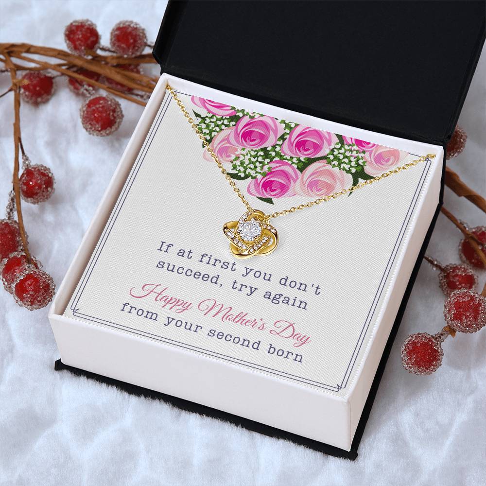 Second Born Mother's Day Gift Love Knot Necklace