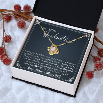 Graduation Gift For Her Phd Graduation Gift For Daughter High School Graduation Gift Doctorate Masters Degree Class O Love Knot Necklace