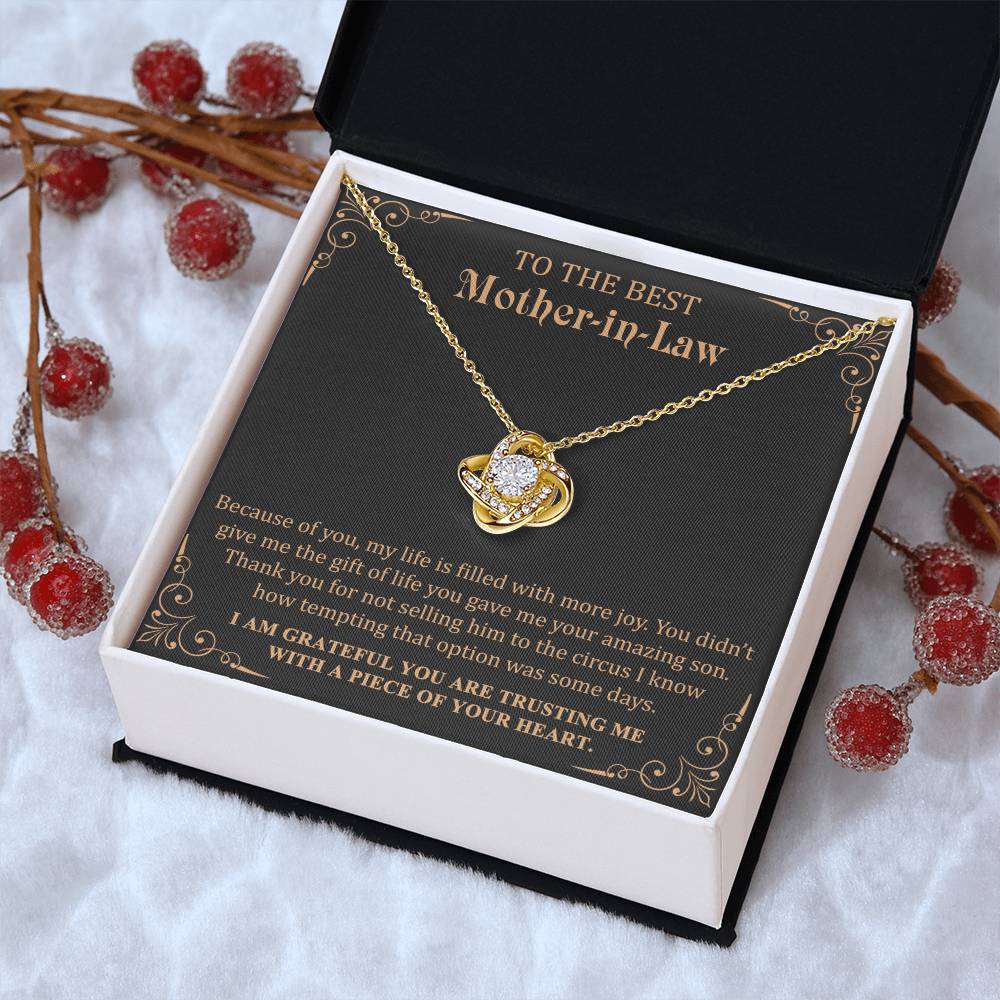 Gift For Mother-In-Law More Joy 1 Love Knot Love Knot Necklace