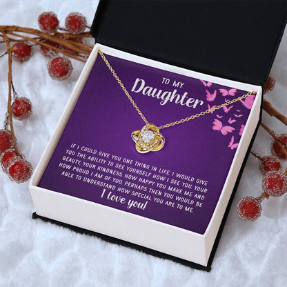 To My Daughter Necklace Gift From Mom Mothers Day Gift For Daughter From Mother Sentimental Jewelry Gifts For Daughter From Mom 8 Love Knot Necklace