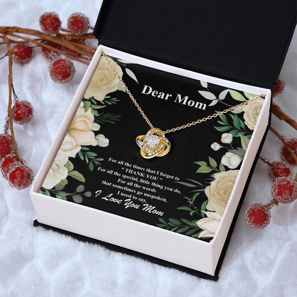 Love You Mom-Love Knot Necklace Love Knot Necklace