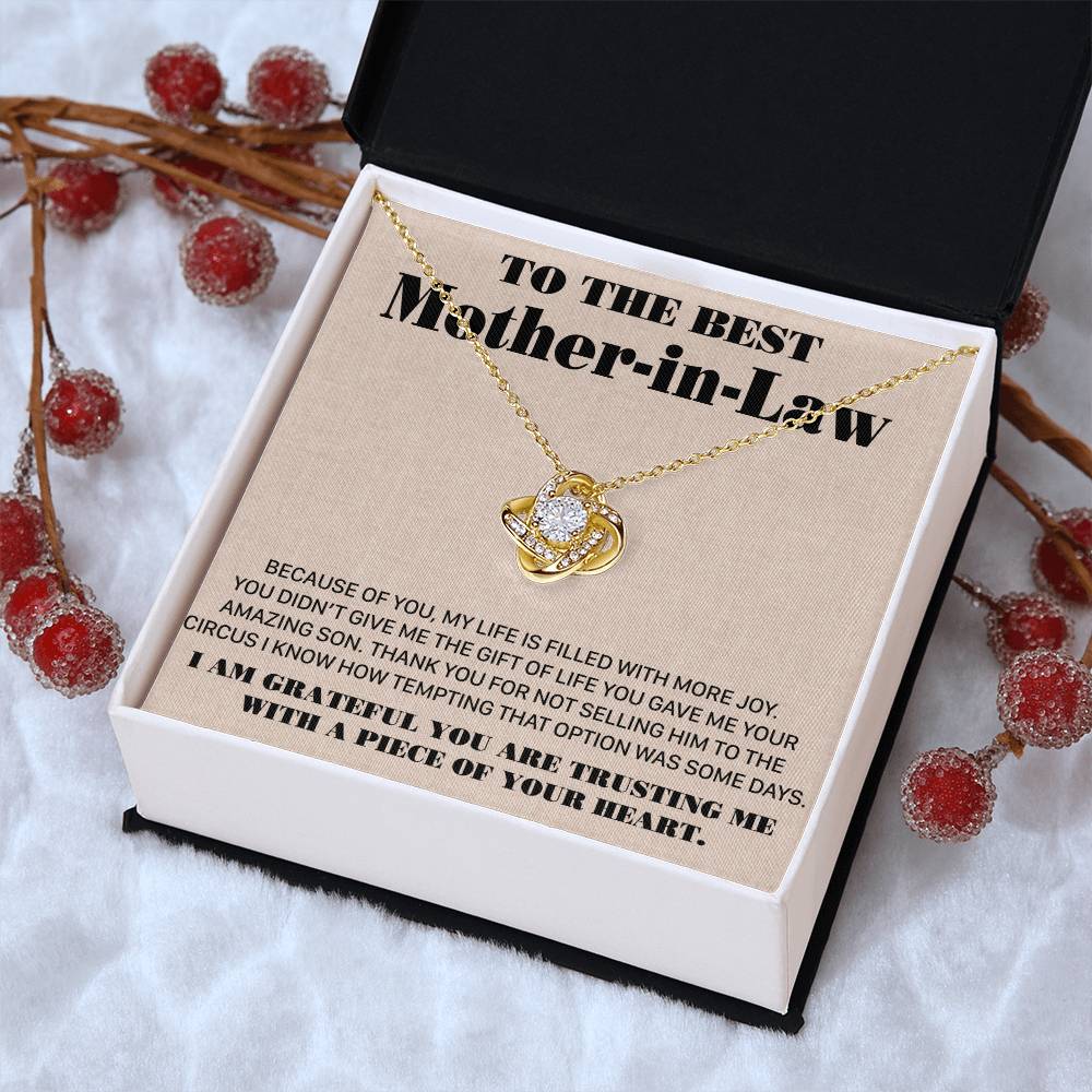 Gift For Mother-In-Law More Joy 2 Love Knot Necklace Love Knot Necklace