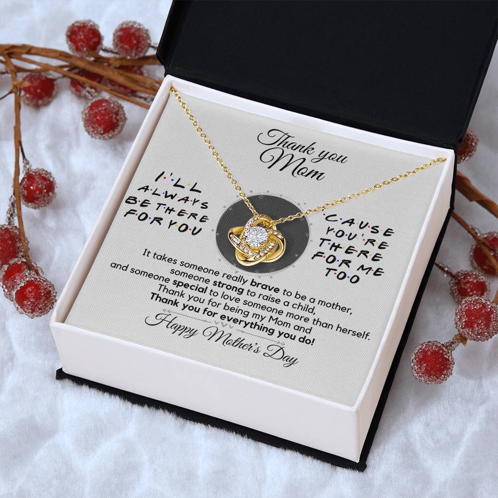 Sentimental Gift For Mother's Day Thank You Mom Gift Necklace Gift For Mom From Son Daughter To Mom Love Knot Necklace