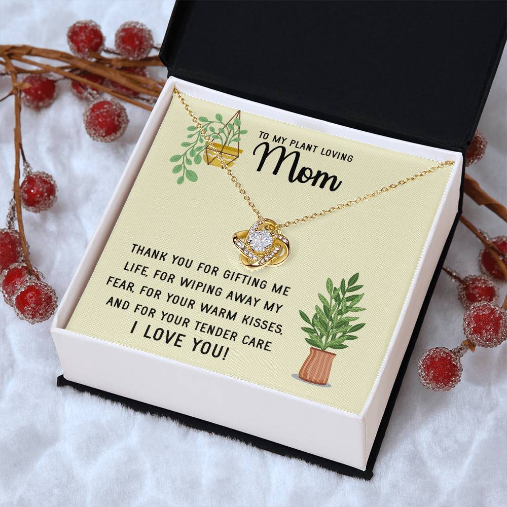 Plant Loving Gifts For Mothers Day Presents For Mom Birthday Plant Lover Gift From Daughter Necklace Gift From Son Love Knot Necklace