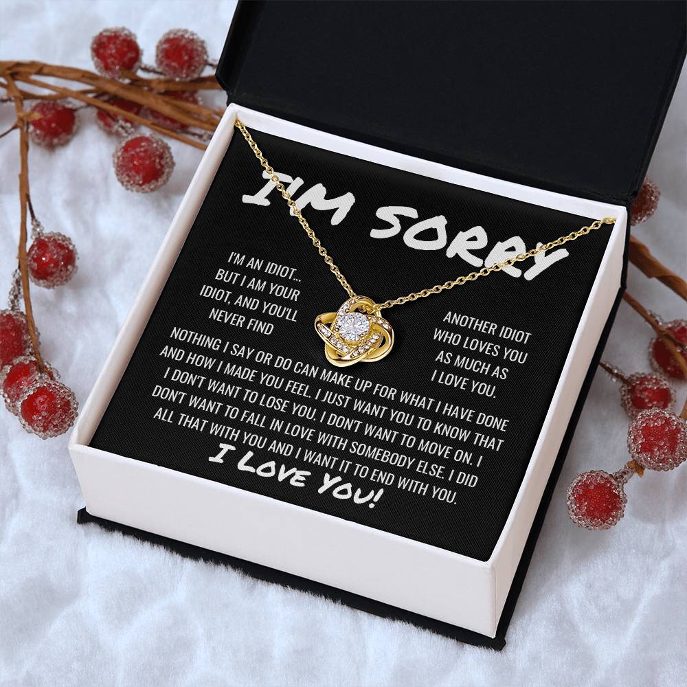 Sorry Apology 2 Love Knot Necklace