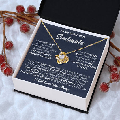Gift For Your Soulmate - 2 Wish The Mother Love Knot Necklace Love Knot Necklace