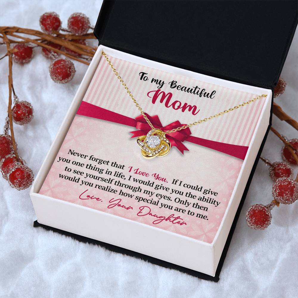 Mom - I Love You Love Knot Necklace