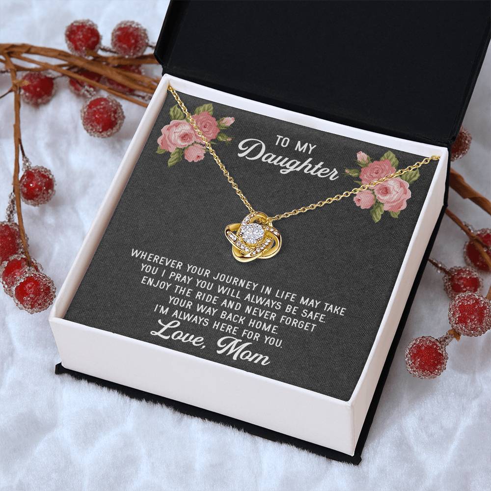 To My Daughter Necklace Gift From Mom Mothers Day Gift For Daughter From Mother Sentimental Jewelry Gifts For Daughter Fr Love Knot Necklace