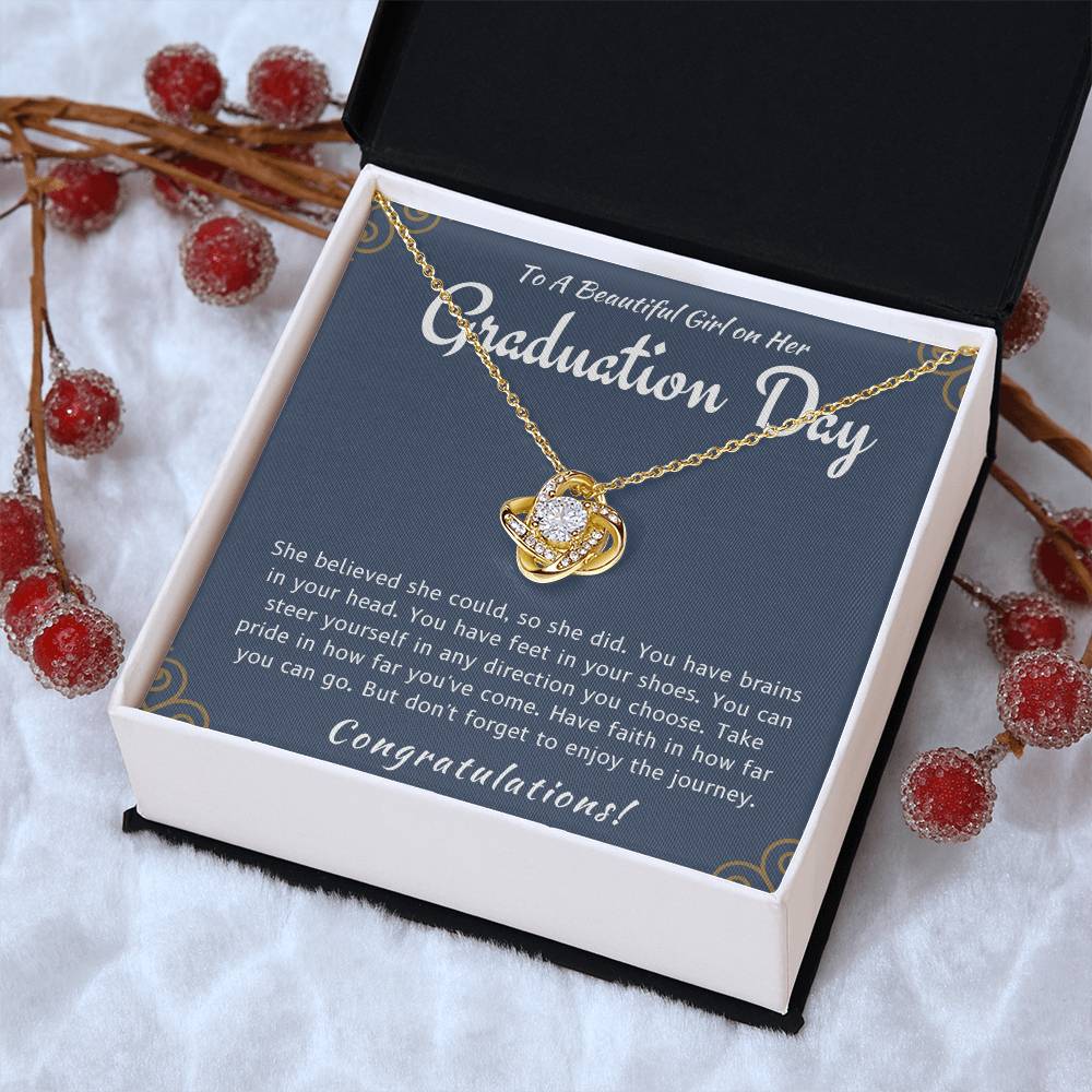 Graduation Day - She Believed She Could Love Knot Necklace