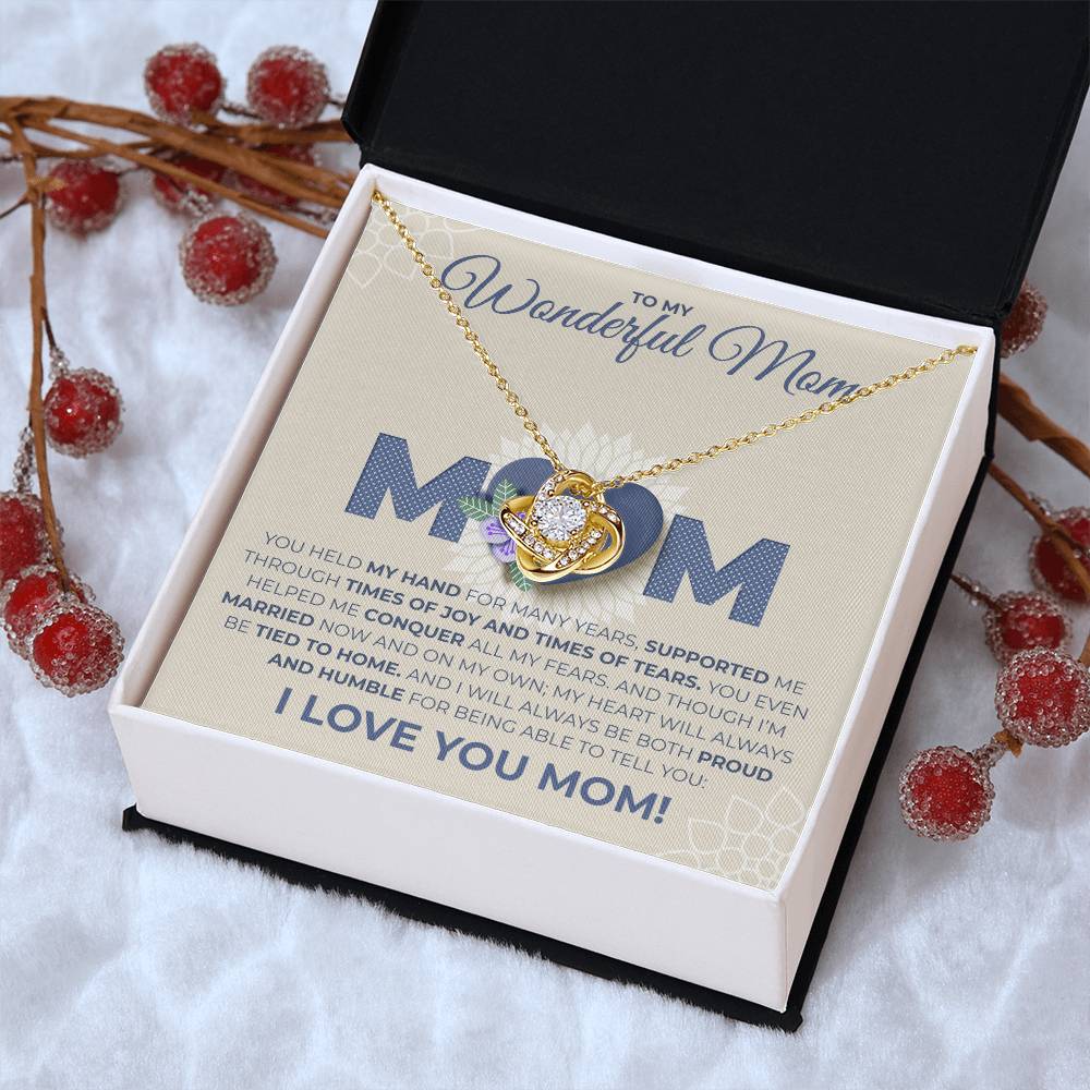 Mom - You Held My Hand Love Knot Necklace