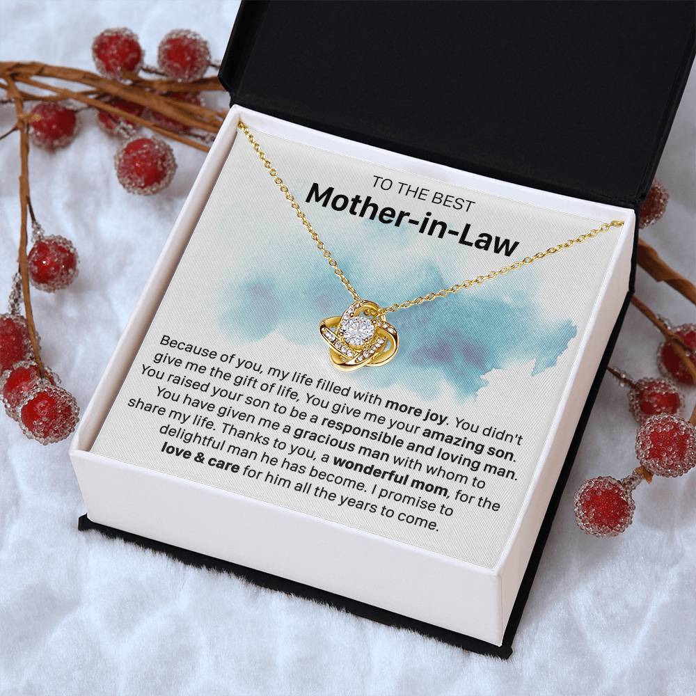 Gift For Mother-In-Law More Joy Loving Man Love Knot Necklace Love Knot Necklace