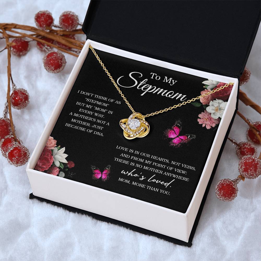 To My Stepmom Necklace Thank You Mom Jewelry Gift Mother's Day Gift Love Knot Necklace