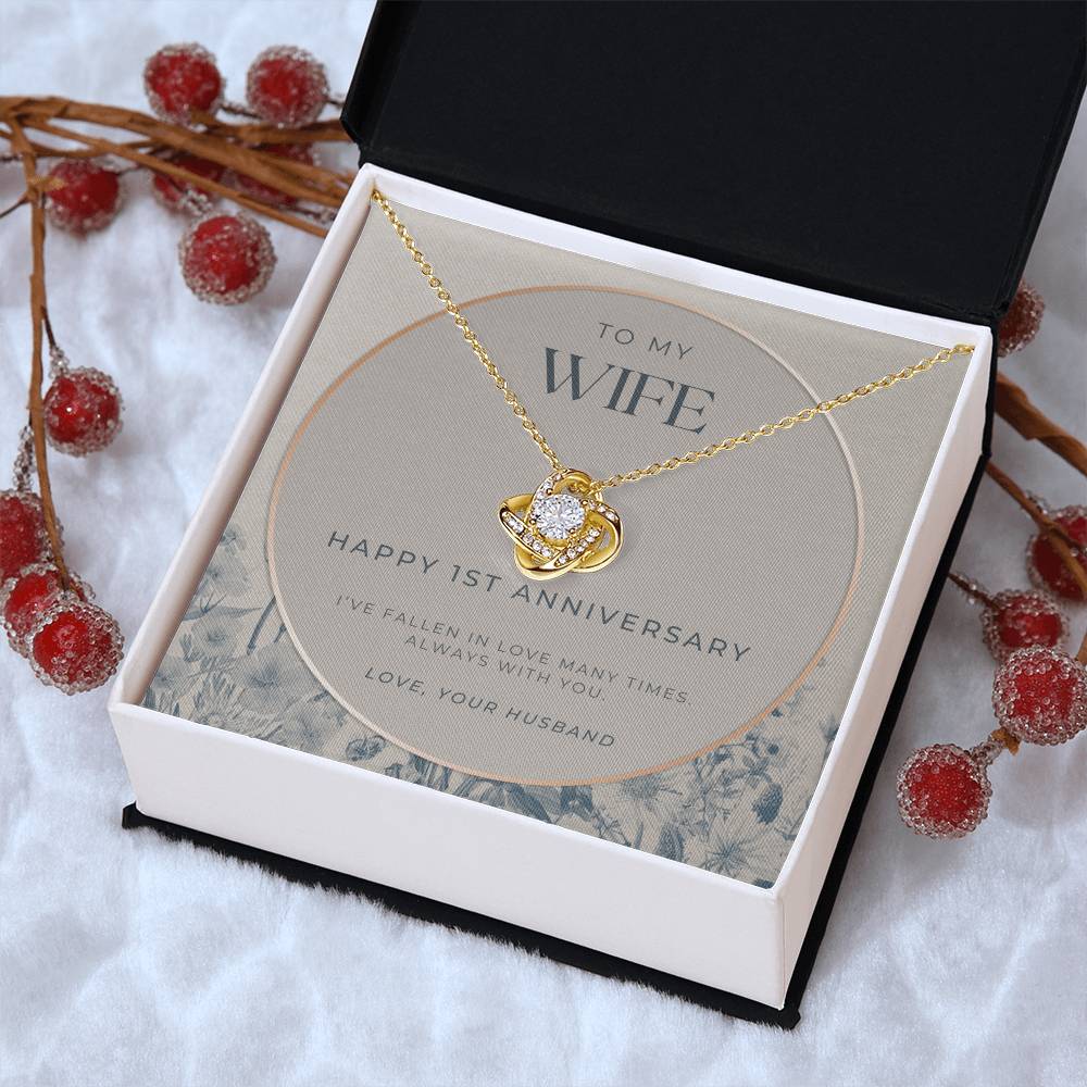 1 Year Anniversary Gift For Wife  1 Year Anniversary Gifts  1 Year Wedding Anniversary Gift Ideas  1St Wedding Anniversary Gift F(3) Love Knot Necklace