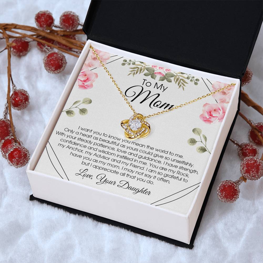 To My Mom Necklace Gift For Mom From Daughter Sentimental Gift For Mother's Day Birthday Anniversary Love Knot Necklace