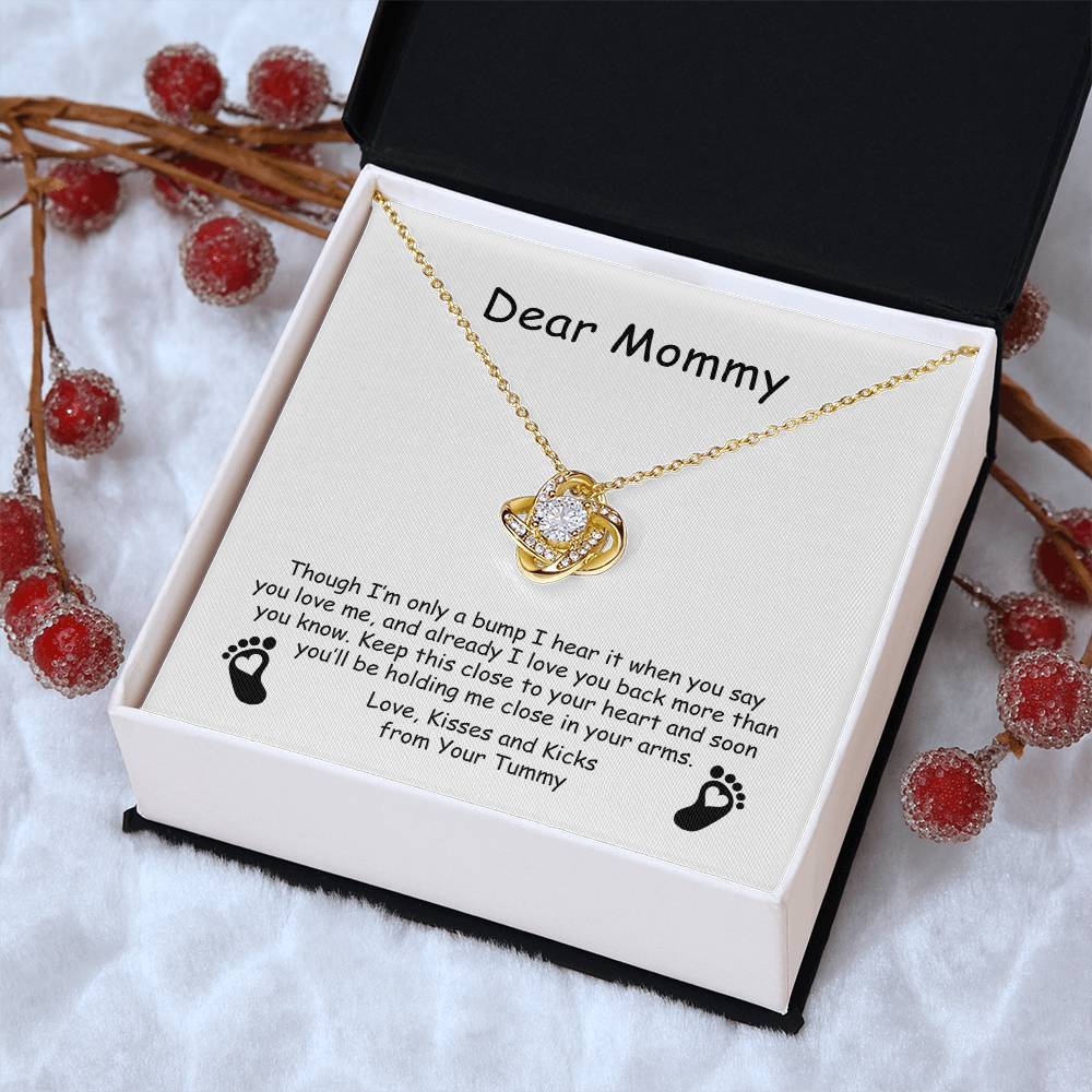 Mom To Be Pregnancy Gift From Bump New Mom Necklace Gift For Expecting Moms Mama To Be Necklace Love Knot Necklace