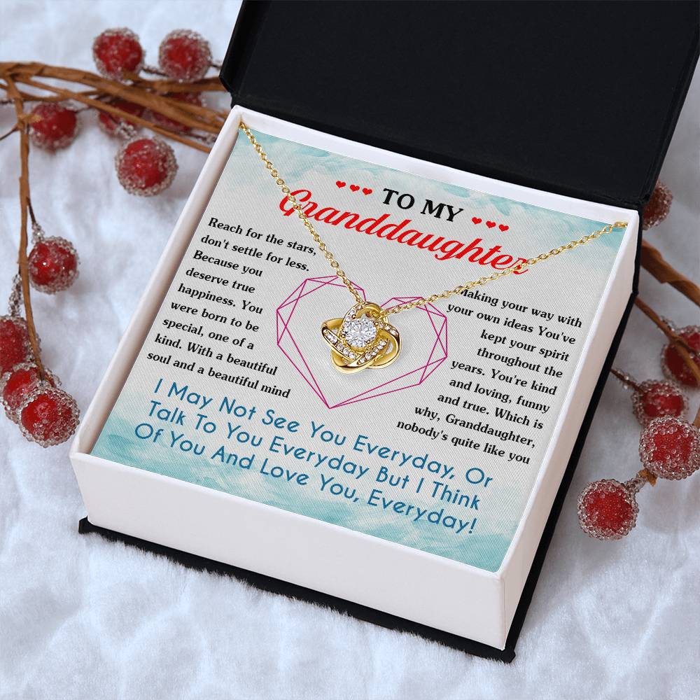 To My Granddaughter Necklace From Grandma Love Knot Necklace