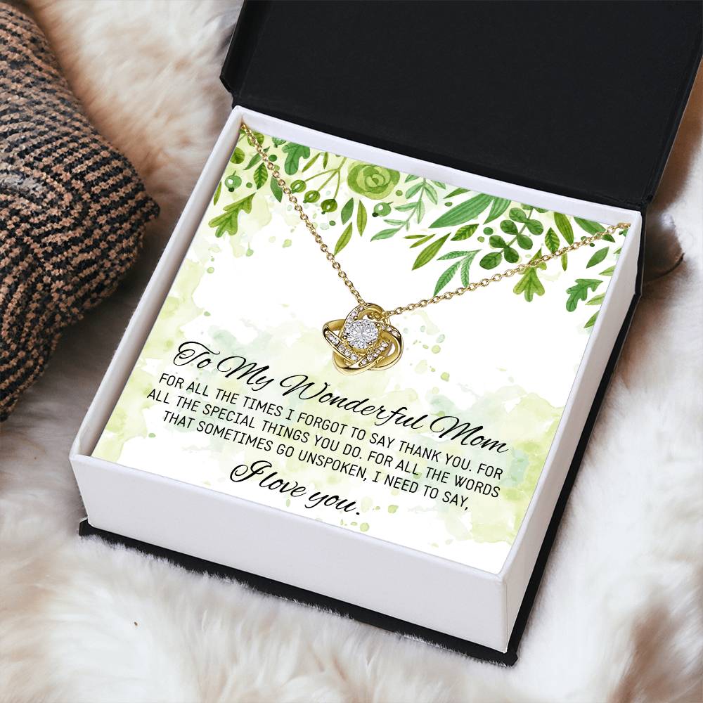 Gift For Mom Birthday Mothers Day Gift Idea From Daughter Mom Wedding Gift From Bride Mother Of The Groom Gift Mothers Day Necklaces Love Knot Necklace