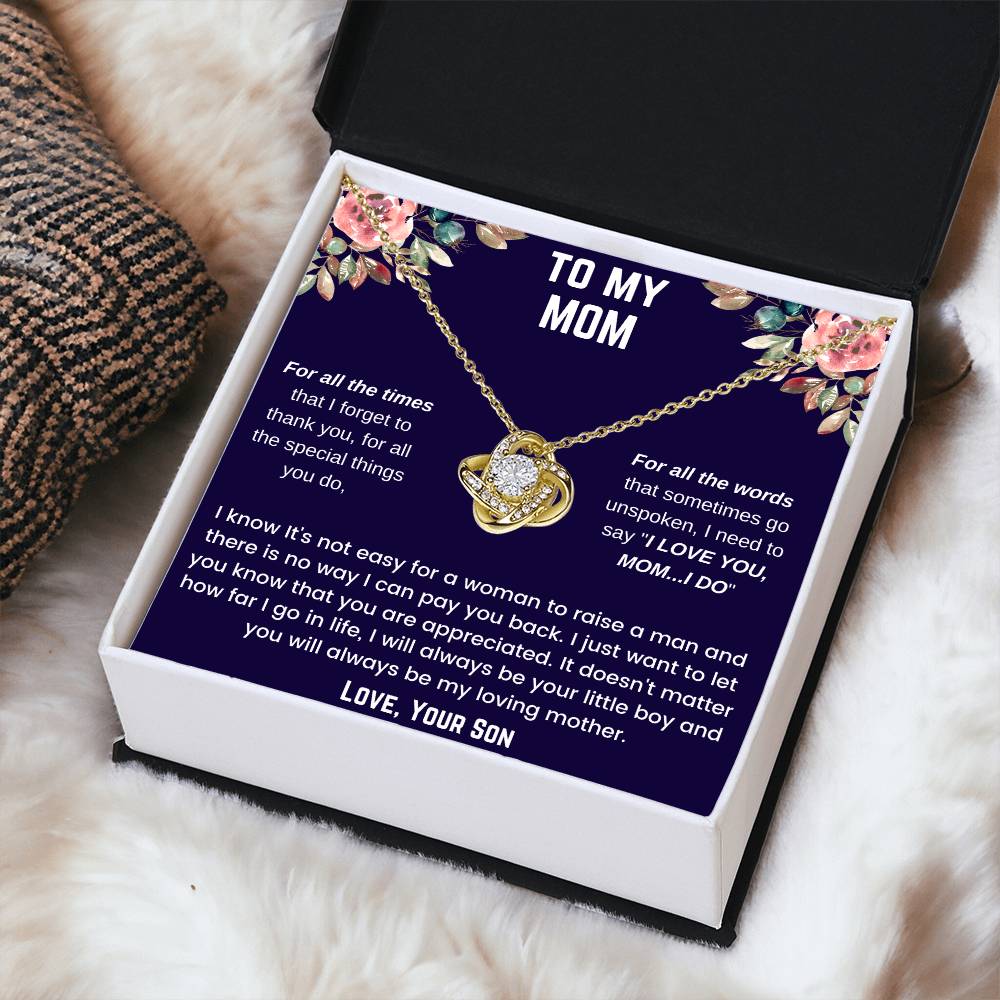 To My Mom - For All The Times Love Knot Necklace
