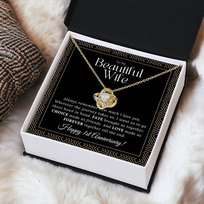 1 Year Anniversary Gift For Wife 1 Year Anniversary Gifts 1 Year Wedding Anniversary Gift Ideas 1St Wedding Anniversary Gift For Her Love Knot Necklace