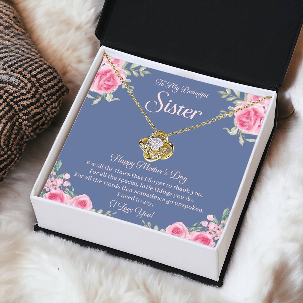 Mothers Day Gift For Sister Sister Mothers Day Gift Sister Necklace Gift On Mothers Day Sentimental Mothers Day Gift For Sister Jewelry 2 Love Knot Necklace