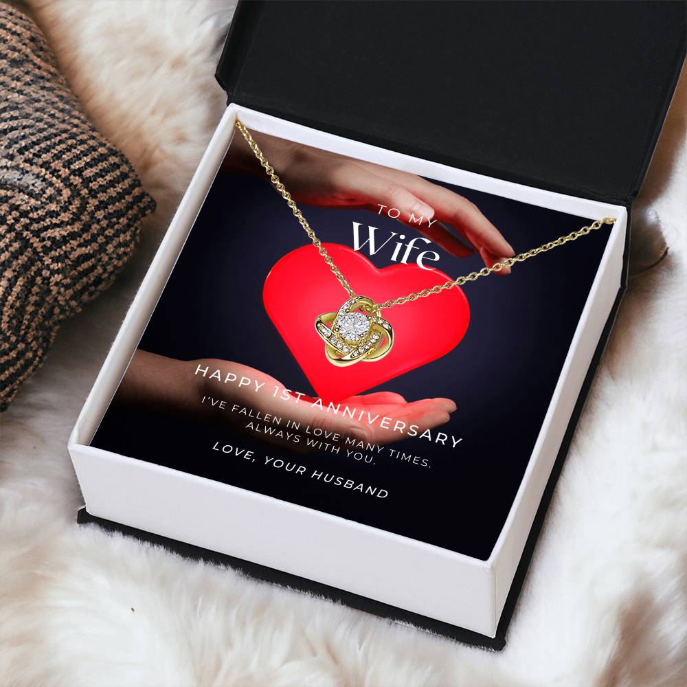1 Year Anniversary Gift For Wife 1 Year Anniversary Gifts 1 Year Wedding Anniversary Gift Ideas 1St Wedding Anniversary Gift F(2) Love Knot Necklace
