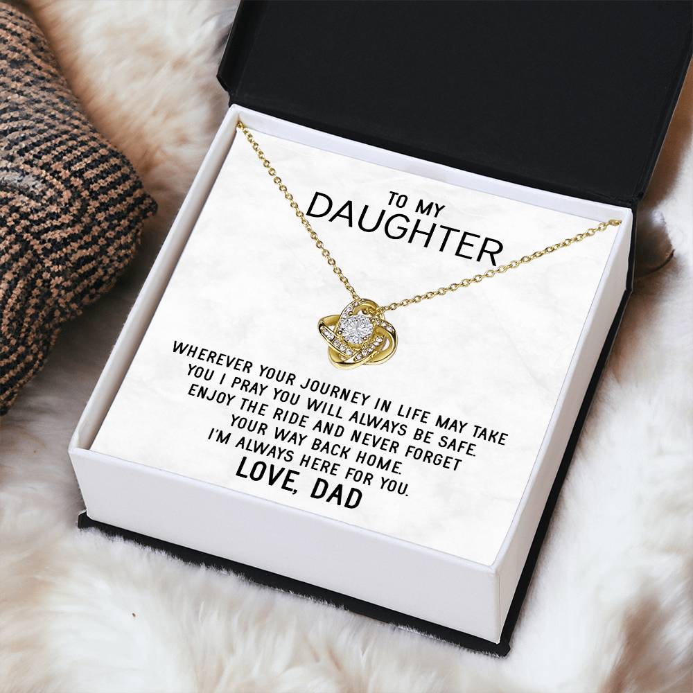 To My Daughter Necklace Gift From Dad Mothers Day Gift For Daughter From Father Sentimental Jewelry Gifts For Dad - Love Knot Necklace