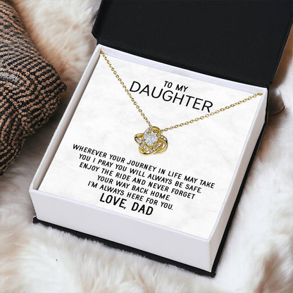 To My Daughter Necklace Gift From Dad Mothers Day Gift For Daughter From Father Sentimental Jewelry Gifts For Dad - Love Knot Necklace