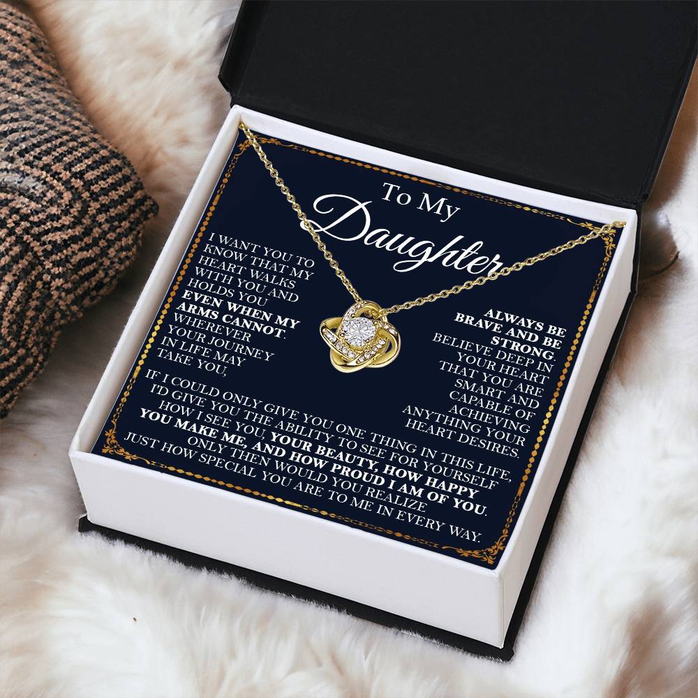 To My Daughter Necklace Daughter Gift From Momdad Gift For Daughter Birthday Graduation Chr Love Knot Necklace