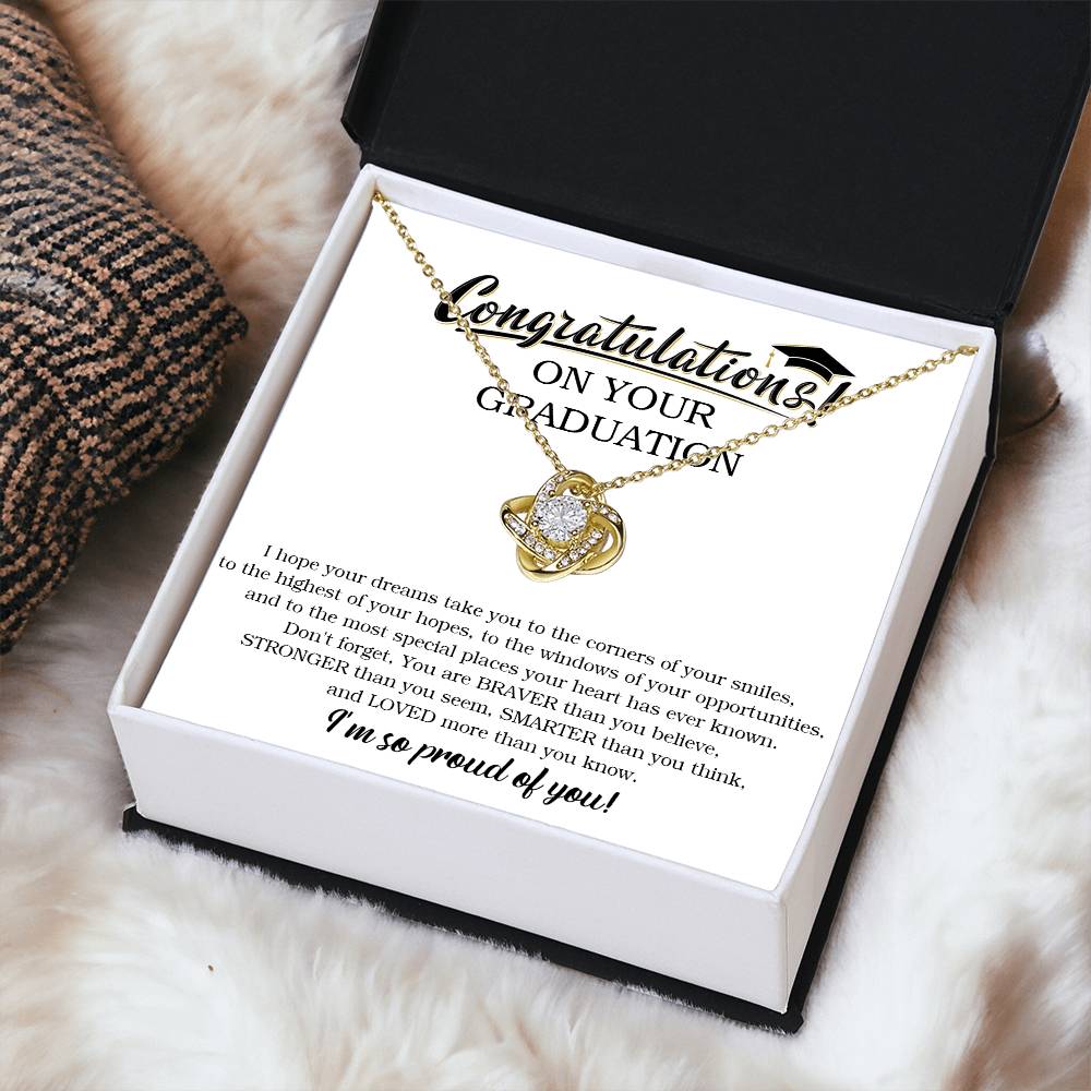 Graduation Gift For Her Graduation Necklace College Graduation Gift For Daughter Class Of 2022 Graduation Jewelry Love Knot Necklace