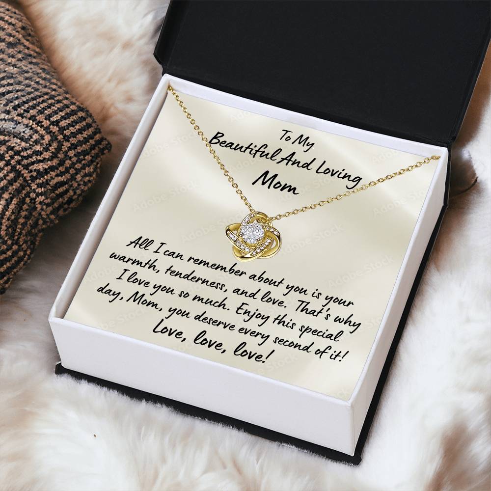 The Beautiful Love Knot Necklace For Mom On Mother's Day Love Knot Necklace
