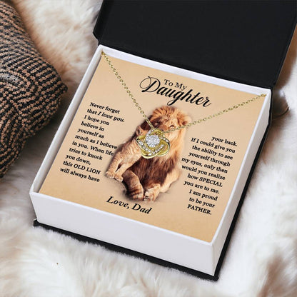 To My Daughter - Proud Of You - Necklace 1 Love Knot Necklace