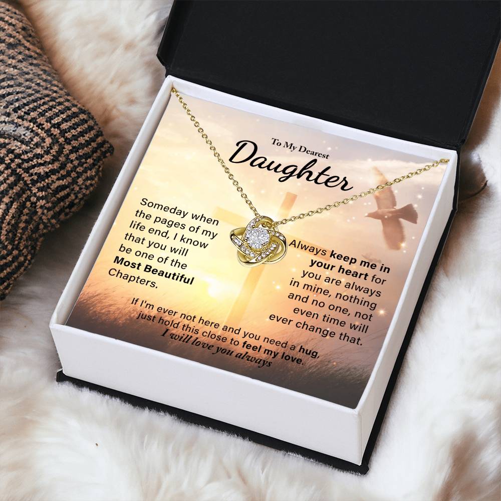 My Daughter - Always Keep Me In Your Love Knot Necklace
