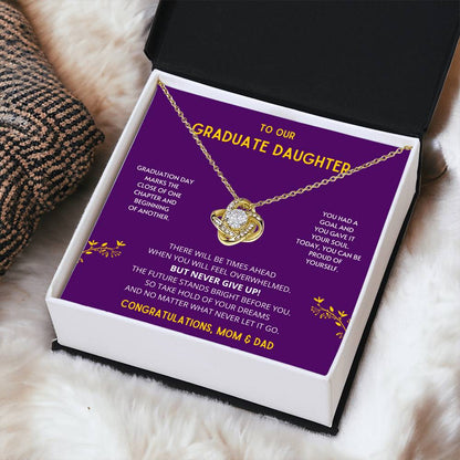 The Future Stands Bright Before You! Graduate Daughter - Necklace College Graduation Gift For Her High School Sen Love Knot Necklace