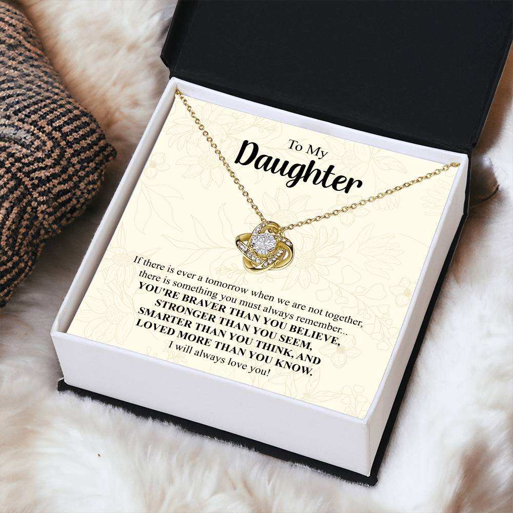 To My Daughter Necklace Gift From Mom Mothers Day Gift For Daughter From Mother Sentimental Jewelry Gifts For Daughter From Mom 4 Love Knot Necklace