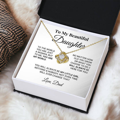 My Little Girl Daughter - Love Knot Necklace