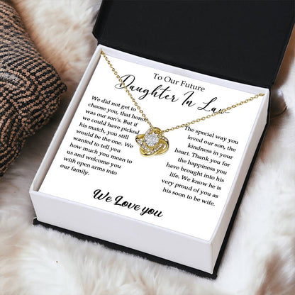To Our Future Daughter-In-Law Gift Daughter In Law Necklace Gift For Her Wedding Customize Gift Engagemen Love Knot Necklace